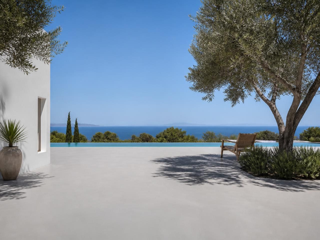 Light Grey Concrete Effect Porcelain Outdoor Paving Slabs 600x600mm 20mm laid as garden paving, installed in 600x600mm